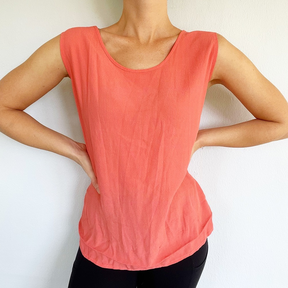 Vintage orange sleeveless casual blouse size medium